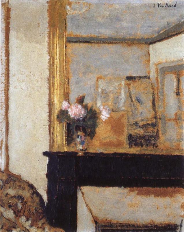 Edouard Vuillard Blomvas on the mantelpiece china oil painting image